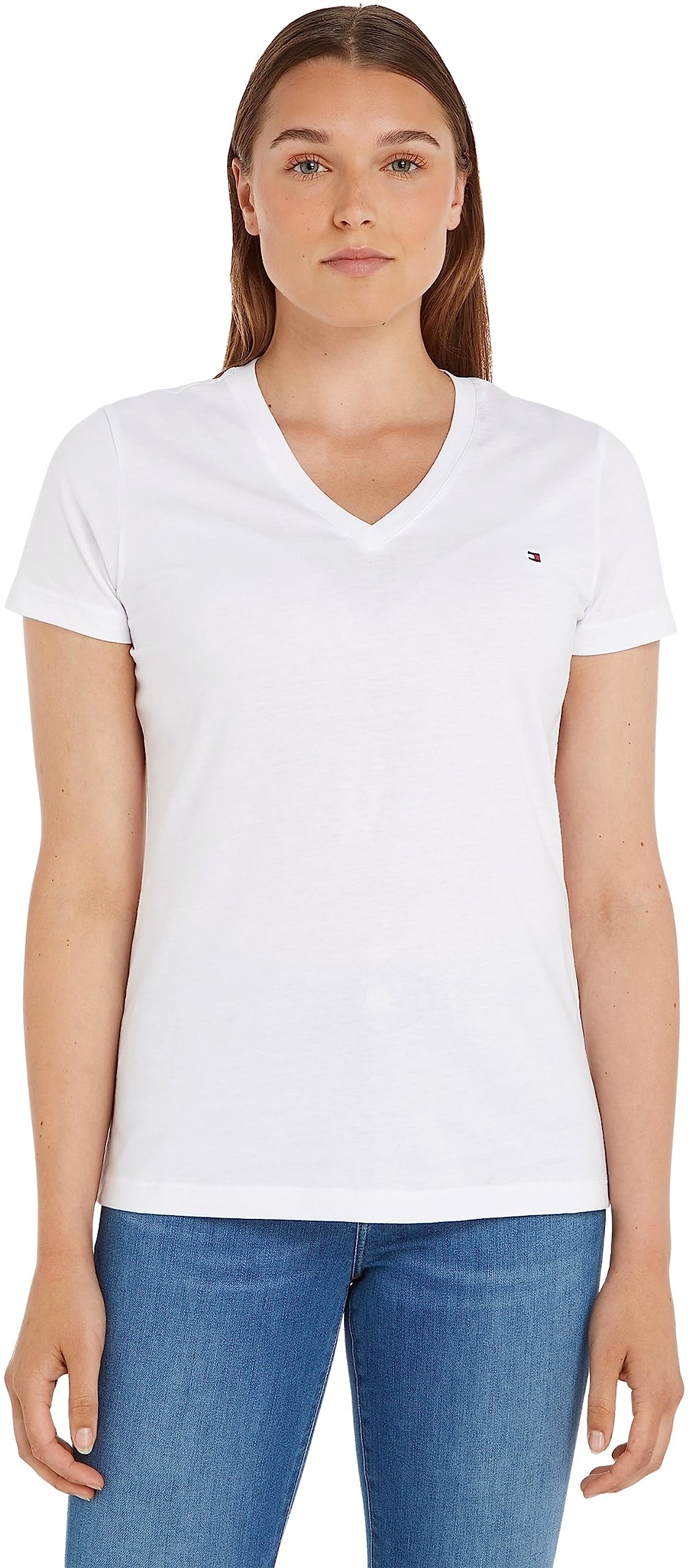 Tommy Hilfiger Women's T-Shirt Short Sleeves Heritage V-Neck