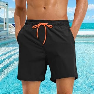 Men's Quick Dry Swimming Trunks Mesh Lining Shorts with Pockets