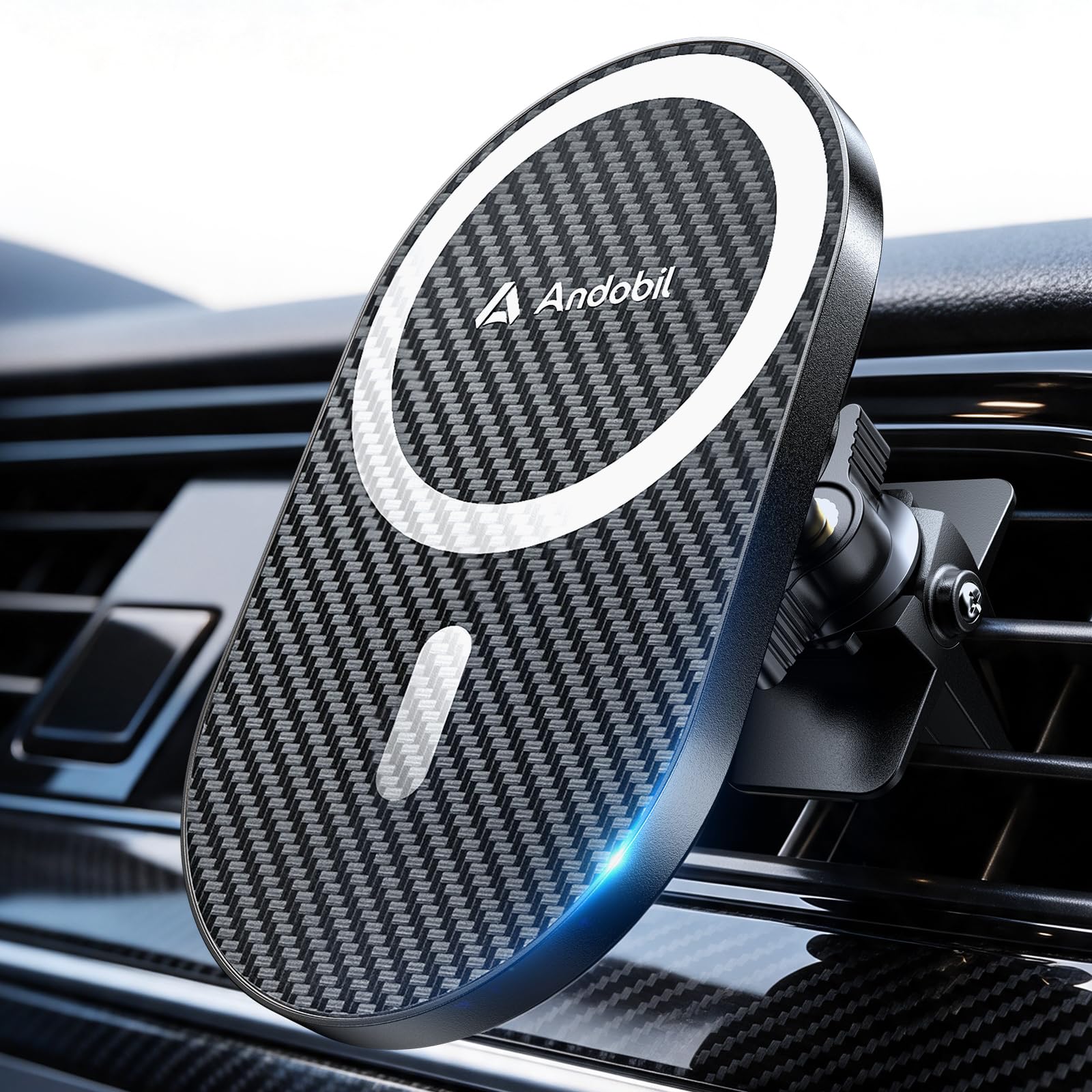 andobil Upgraded for Magsafe Car Mount Pro [Strongest Magnet, Big Phone Friendly