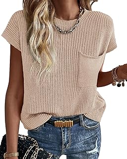 KIRUNDO Women Short Sleeve Sweater 2025 Casual Sweater Vest Cotton Knit Pullover Tank Tops Fashion Spring Summer Dresses