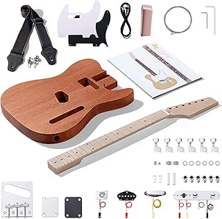 Leo Jaymz DIY TL Style Electric Guitar Kits with Mahogany Body and Maple Neck - Maple Fingerboard and All Components Included（TL）