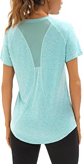 UV Sports Shirt Women's Short Sleeve V-Neck Summer T-Shirts Mesh