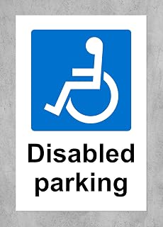Disabled Parking sign - 1mm Plastic sign (300mm x 200mm)