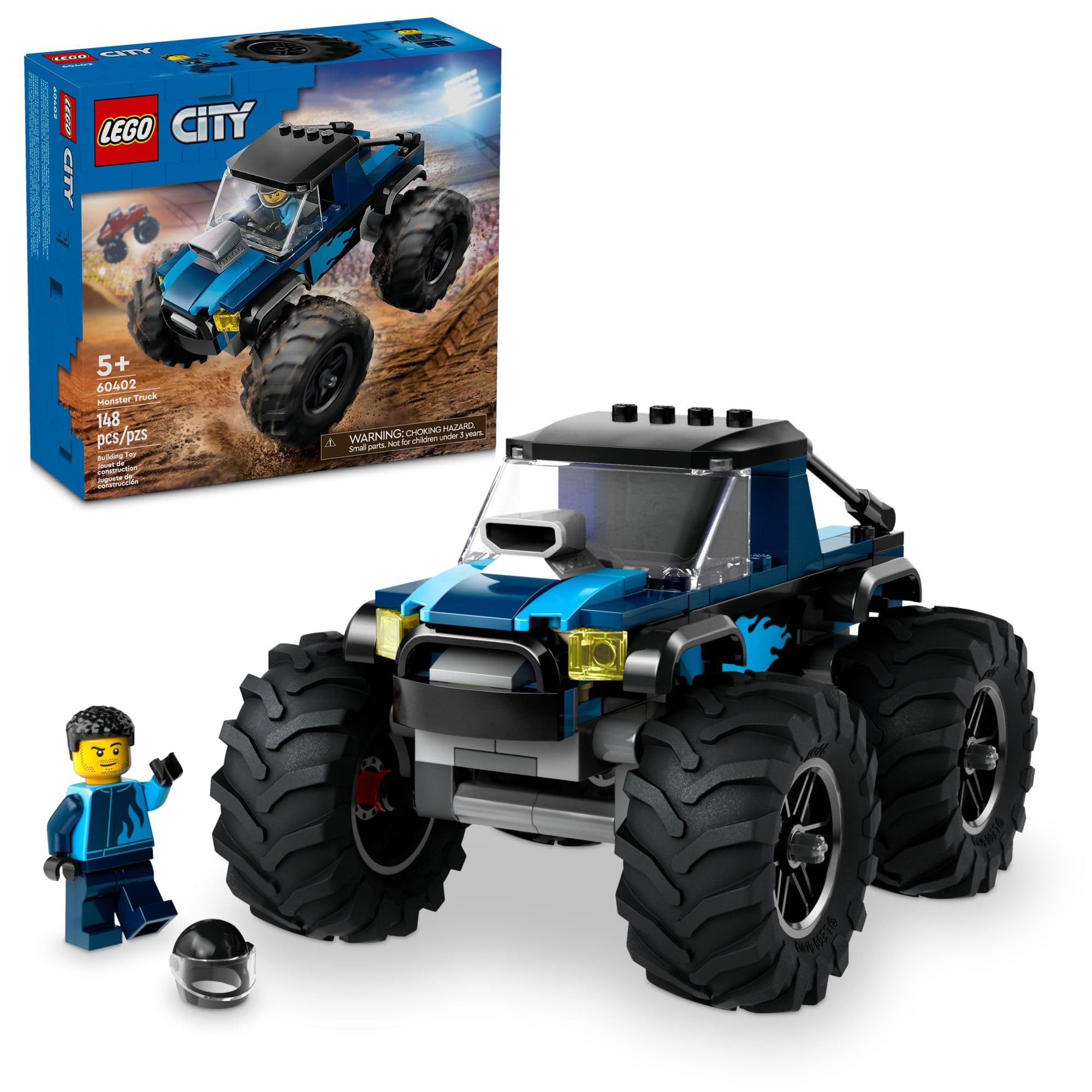 LEGO City Blue Monster Truck Off-Road Toy Playset with a Driver Minifigure, Imag