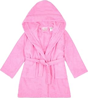 BAGNO MILANO Kids Organic Turkish Cotton Hooded Beach Cover-Up Towel, GOTS Certified, for Boys and Girls (Pink, 6-8 Years)