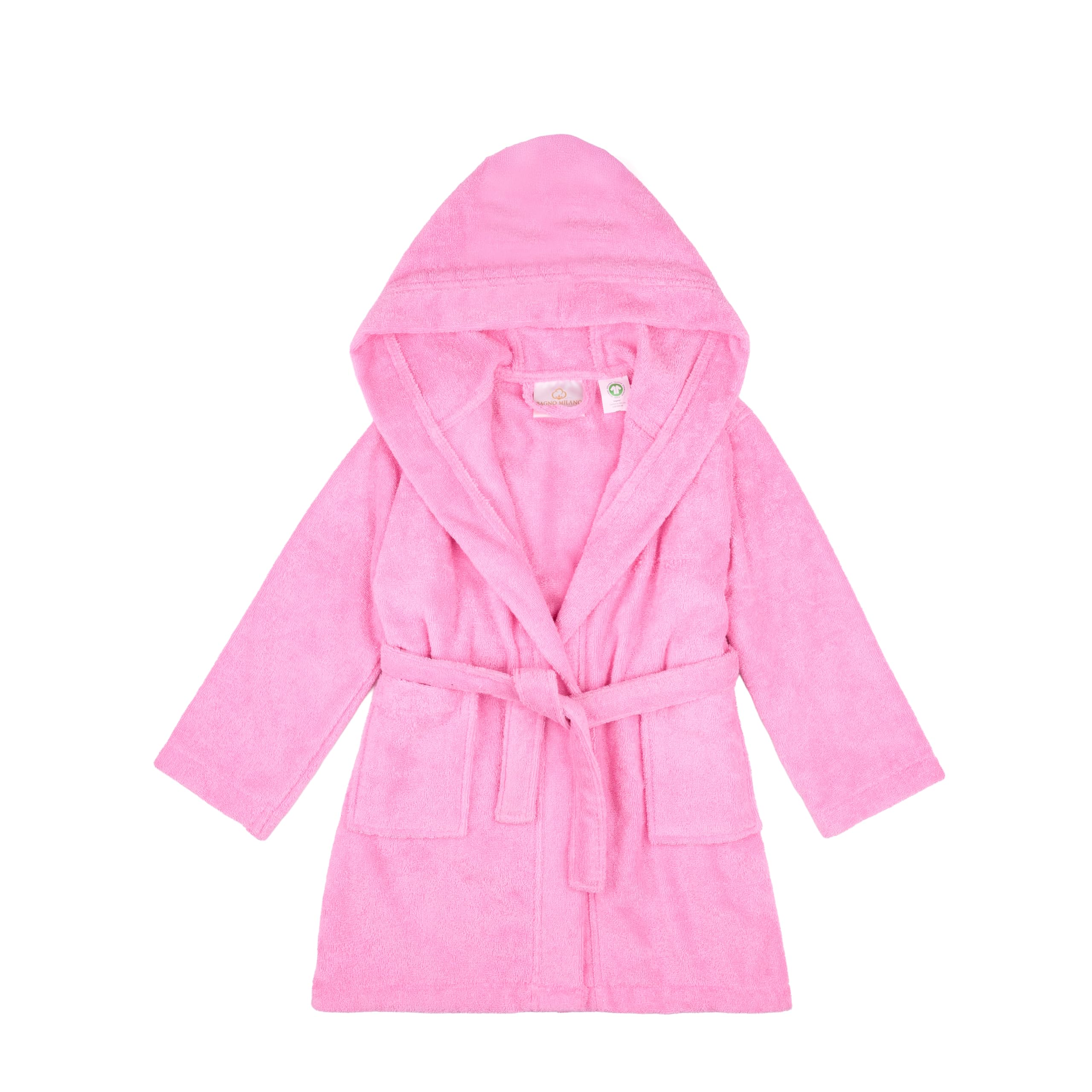 BAGNO MILANO Kids Organic Turkish Cotton Hooded Beach Cover-Up Towel, GOTS Certi
