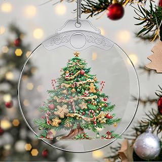 Christmas Ornaments Tree Crystal Hanging, Holiday Handmade Christmas Tree Ornaments, Car & Home Decoration - Xmas Present Acrylic Craft Decor, Gift Exchange Ideas for Family Friends B166