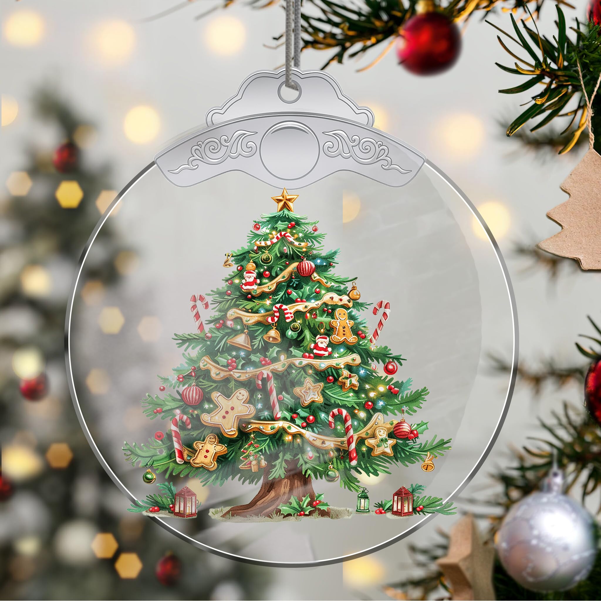 Christmas Ornaments Tree Crystal Hanging, Holiday Handmade Christmas Tree Orname