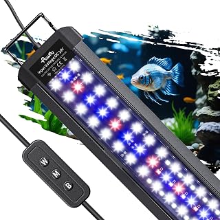 Pawfly Aquarium Light for Plants, 11 W Fish Tank Light, Full Spectrum Aquarium Lights for 12-18" Tanks, Extendable LED Fish Lamp with Daytime/Night Modes & Adjustable Brightness for Freshwater