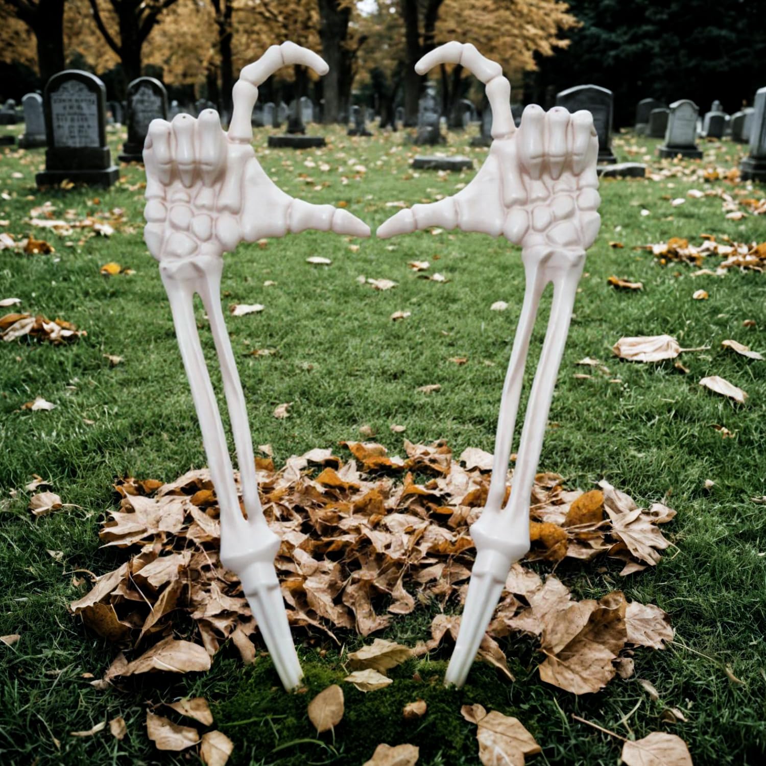 Seasons Halloween Skeleton Stakes Decorations, Love Pose 2 Piece Hands Arms | wi
