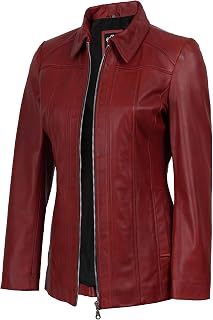 fjackets Real Lambskin Leather Jacket Women - Women's Stand Collar Style Leather Jackets Casual Fashion Womens Outerwear