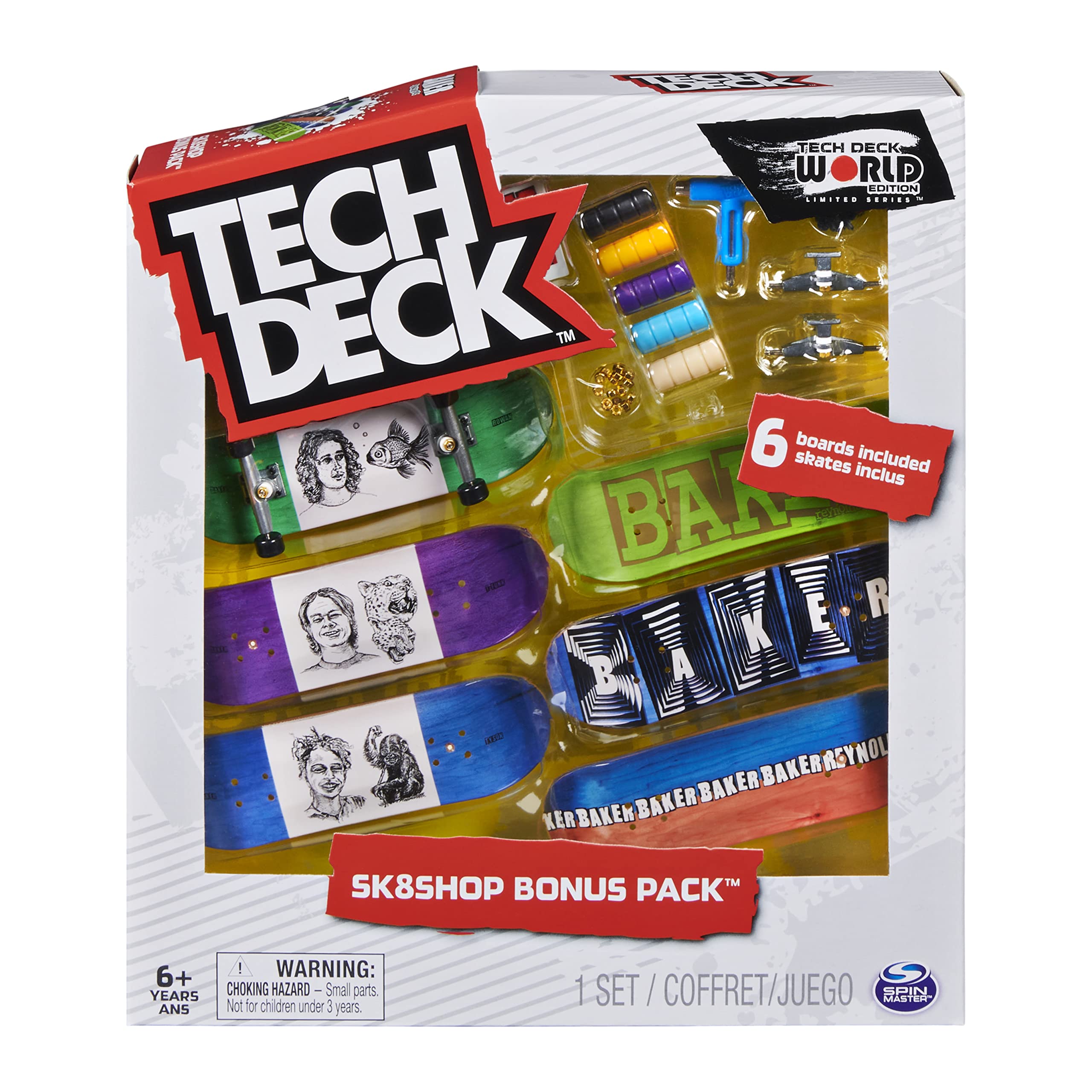 TECH DECK, Sk8shop Fingerboard Bonus Pack, Collectible and Customizable Mini Ska