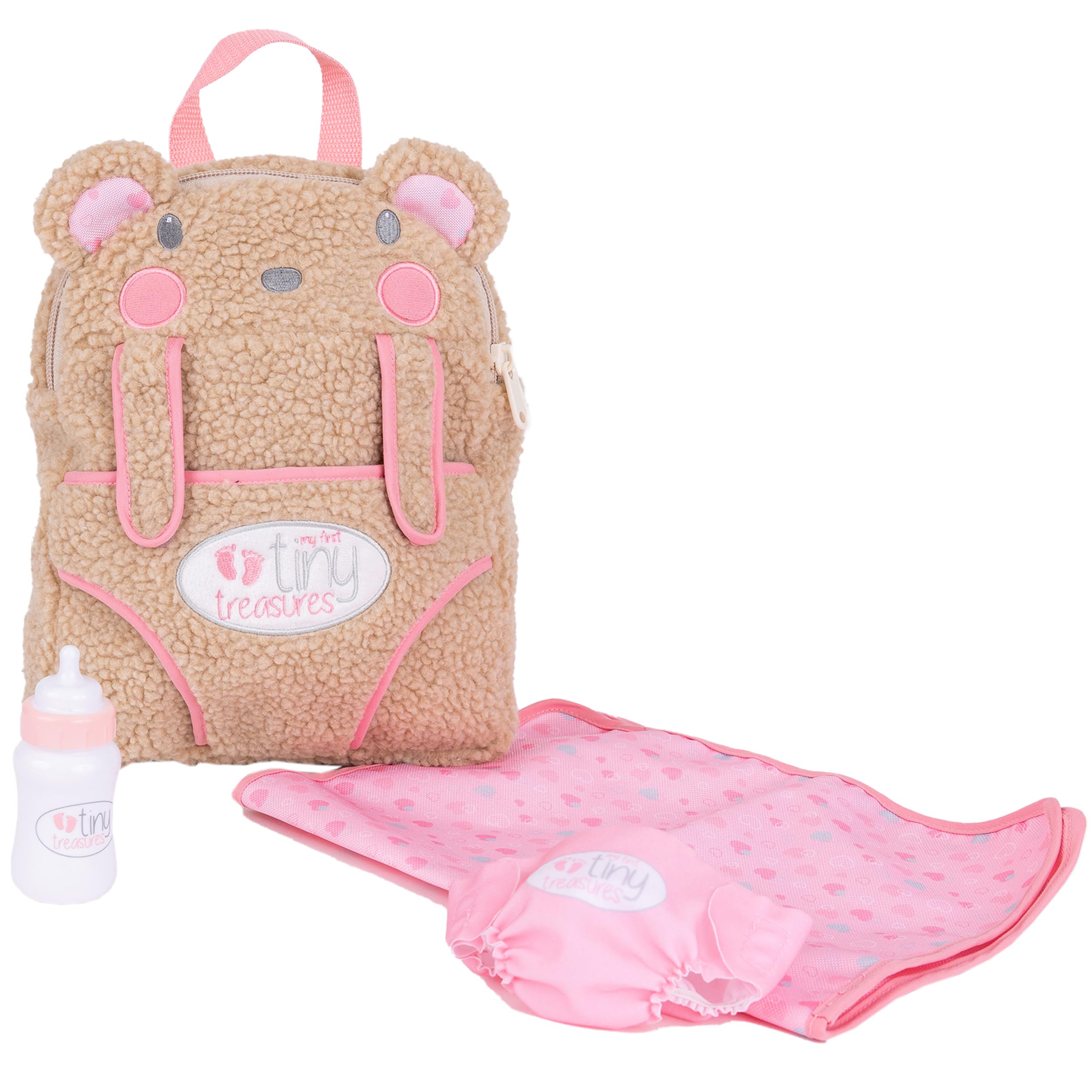 My First Tiny Treasures Bear Hug Changing Bag, Doll Carrier & Accessories | Baby