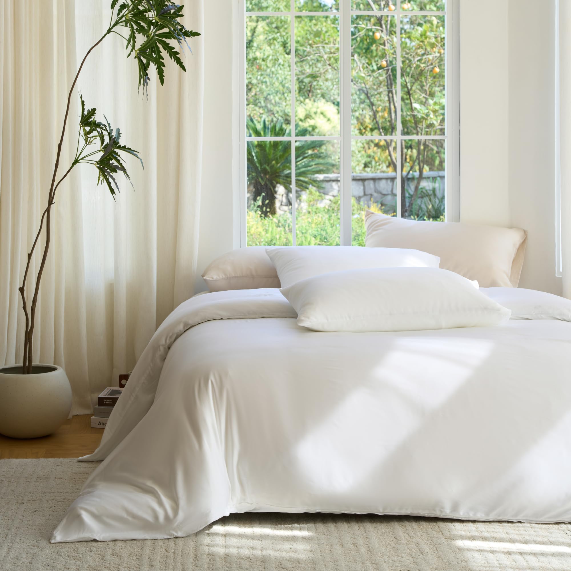 DOZ Duvet Cover Set, 100% Viscose derived from Bamboo, Organically Grown, Butter