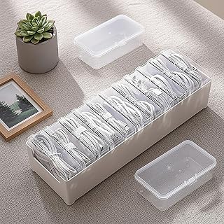 12 Pieces Cable Organizer Sleeves, Cable Organizer for Drawer with Dividers, Electronics Storage Box for Office and Home Desk