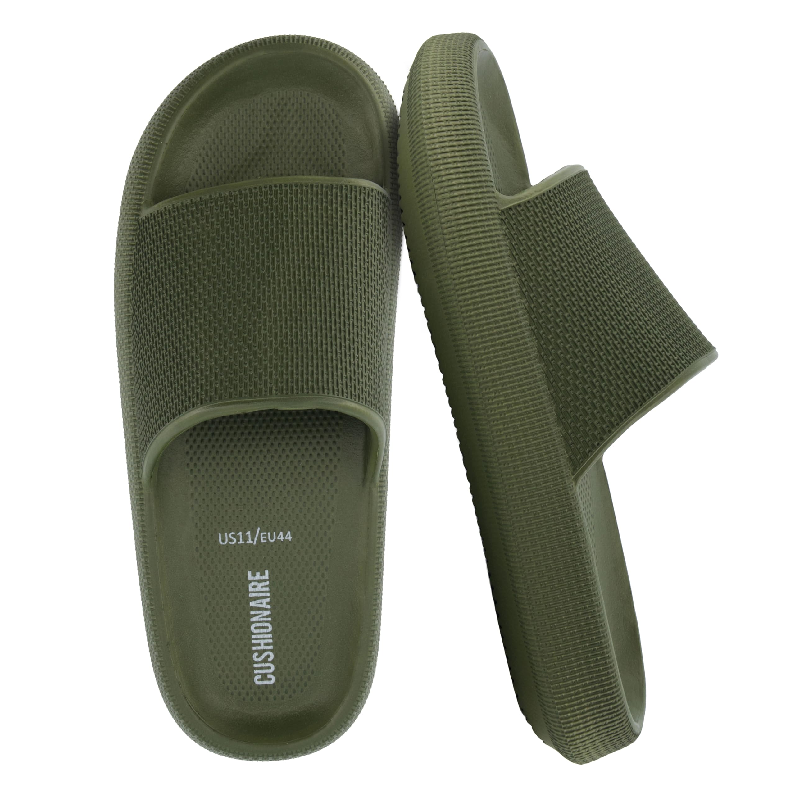 CUSHIONAIRE Feather Cloud Recovery Pool Slide for Men with +Comfort