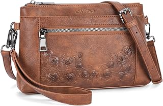 Wristlet Wallet Small Crossbody Bags for Women Clutch Purse Leather Phone Purse with Adjustable & Detachable Strap