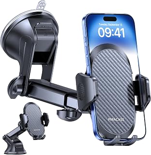 Miracase Car Phone Holder [Powerful Suction Cup] Car Phone Holder Dashboard, 360° Rotation Portable Suction Cup for iPhone Compatible with 4-7.2 Inch Smartphone