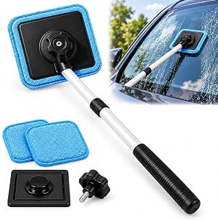 Dual Magnetic Car Windshield Cleaner, Double Sided Magnetic Window Cleaner, Streak-Free Auto Glass Cleaner, Magnetic Car Glass Cleaning Tool for Windshield &amp; Windows (Blue)