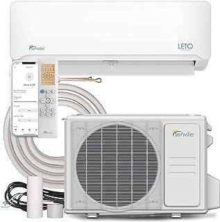 Senville LETO Mini Split Air Conditioner, Heat Pump, White, 12000 BTU | Ductless, Wall Mounted, Works with Alexa, Quiet Operation, 1 Ton, 110/120V, Energy Efficient Inverter