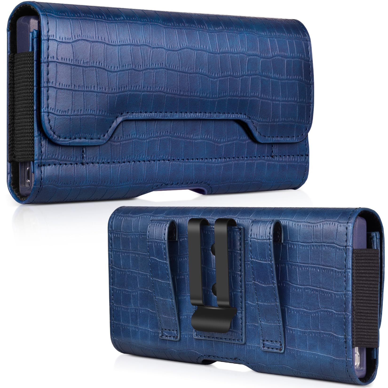 ACCKUO Leather Phone Holster with Strong Metal Belt Clip and Card Holder Compati