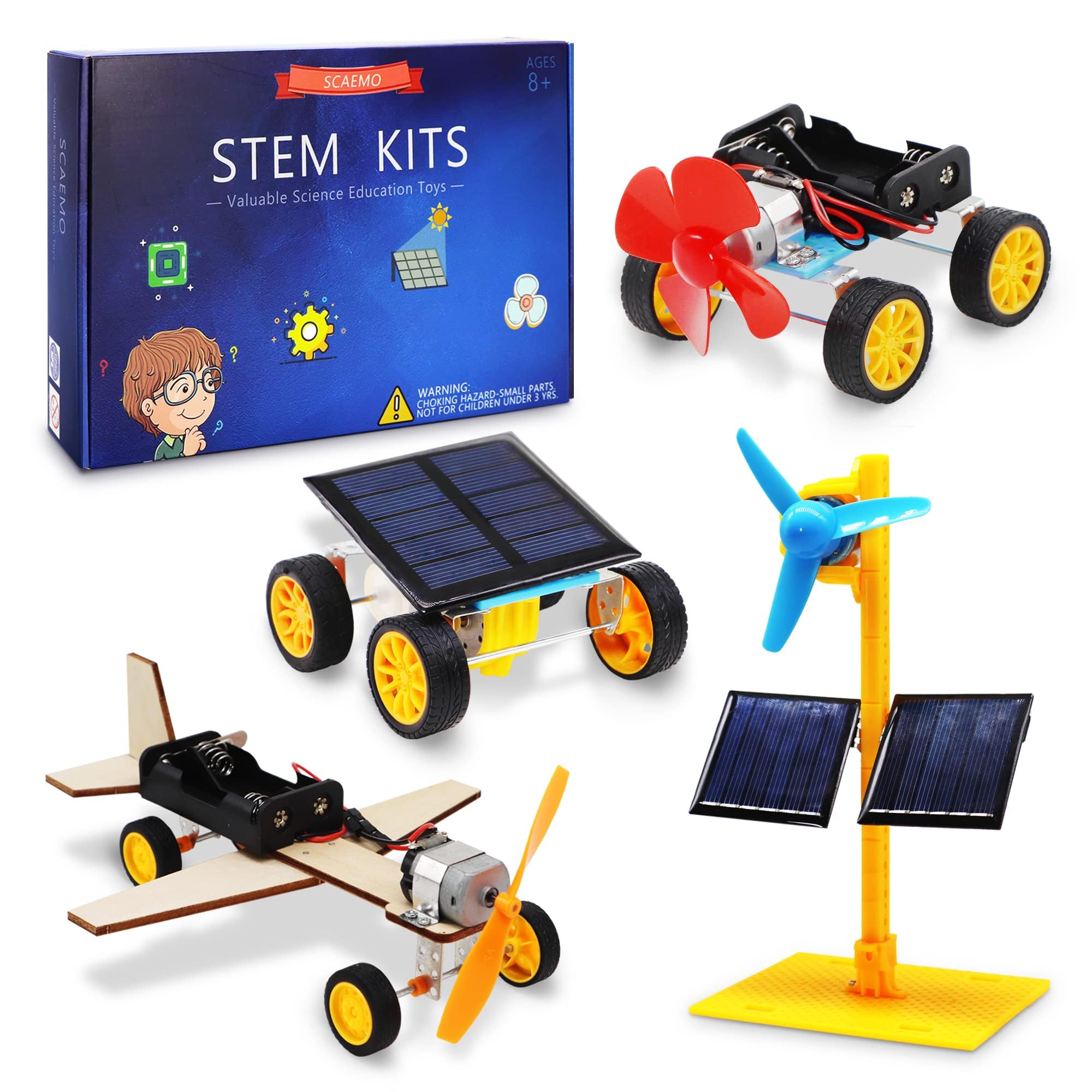 4 Individual STEM Kits Boys Solar Toys Car Building Crafts Project Age 8-13 | ST