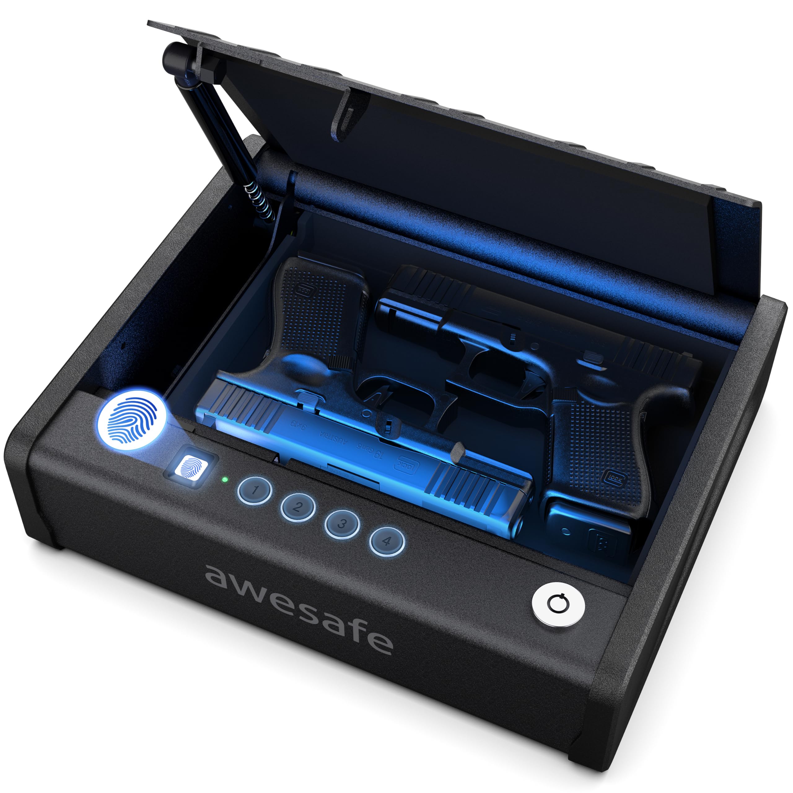 awesafe Biometric Gun Safe, Pistol Safe with Fingerprint Digital PIN Key | Quick
