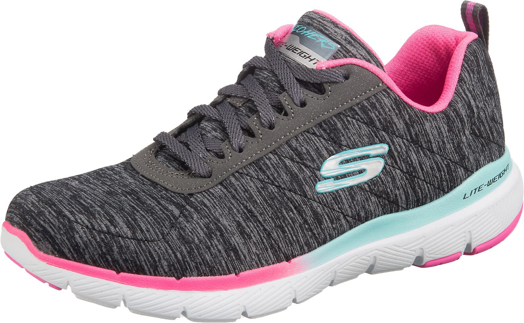 Skechers Los Angeles Uno Loving Love Womens Fashion Trainers in White Rose Gold