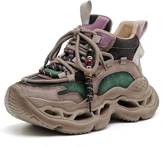 Women's Wedge Walking Shoes Chunky Platform Comfort Fashion Sneaker Lace-Up Casual Non-Slip Running Shoes