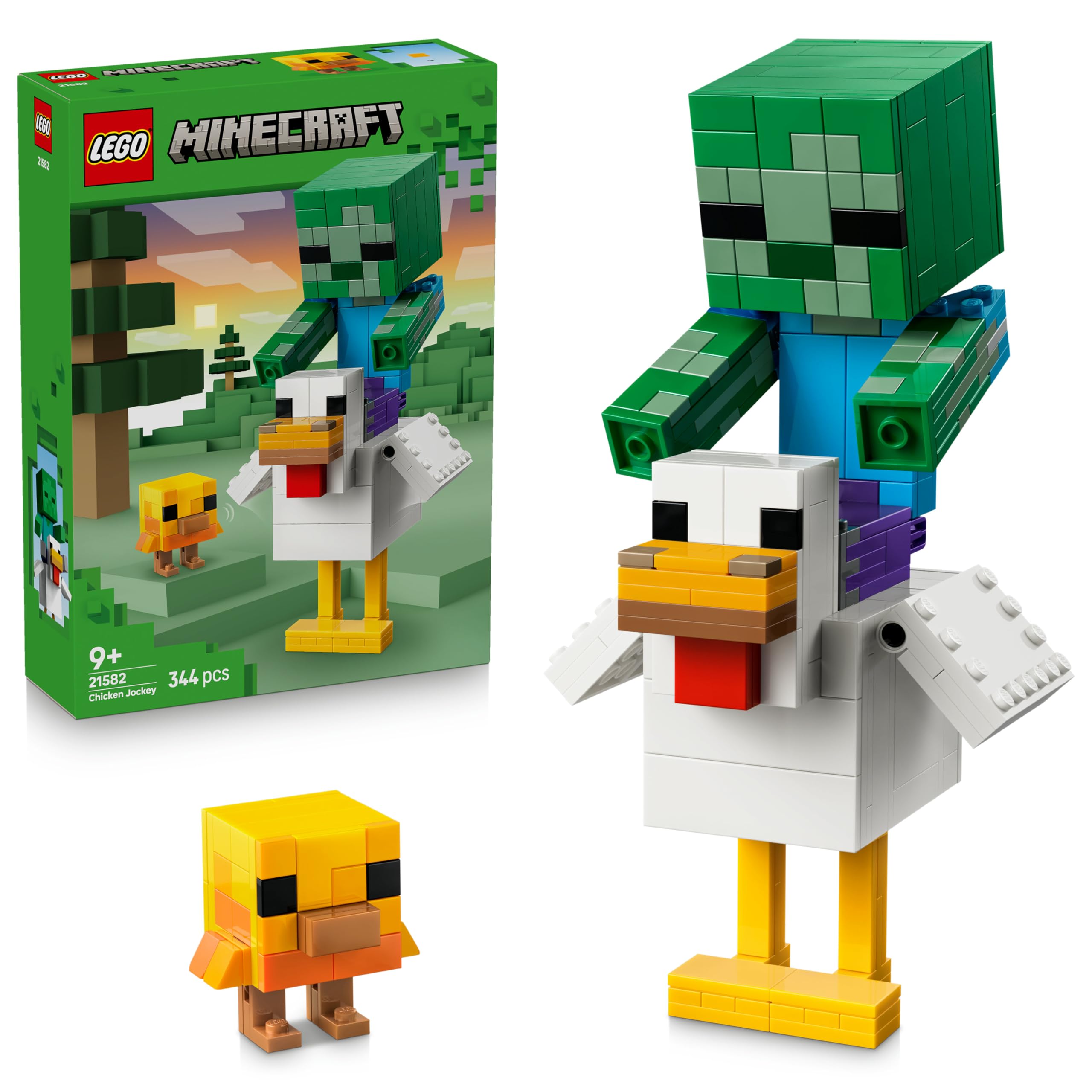 LEGO Minecraft Chicken Jockey 21582 | Toys for 9+ Year Old Boys & Girls, 3D Mode