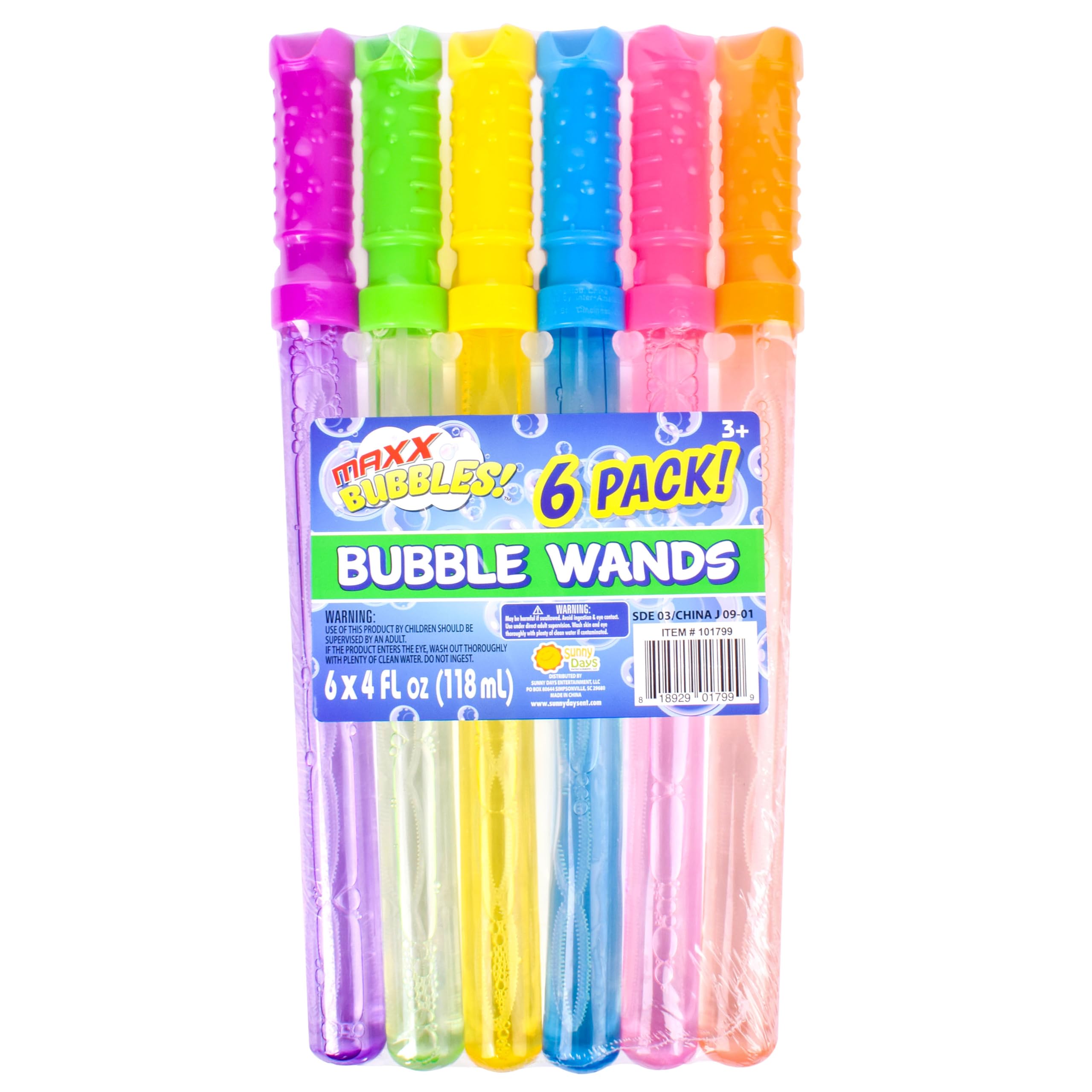 Sunny Days Entertainment Maxx Bubbles 4oz Bubble Wands – 6 Pack Bubble Wand Toy 