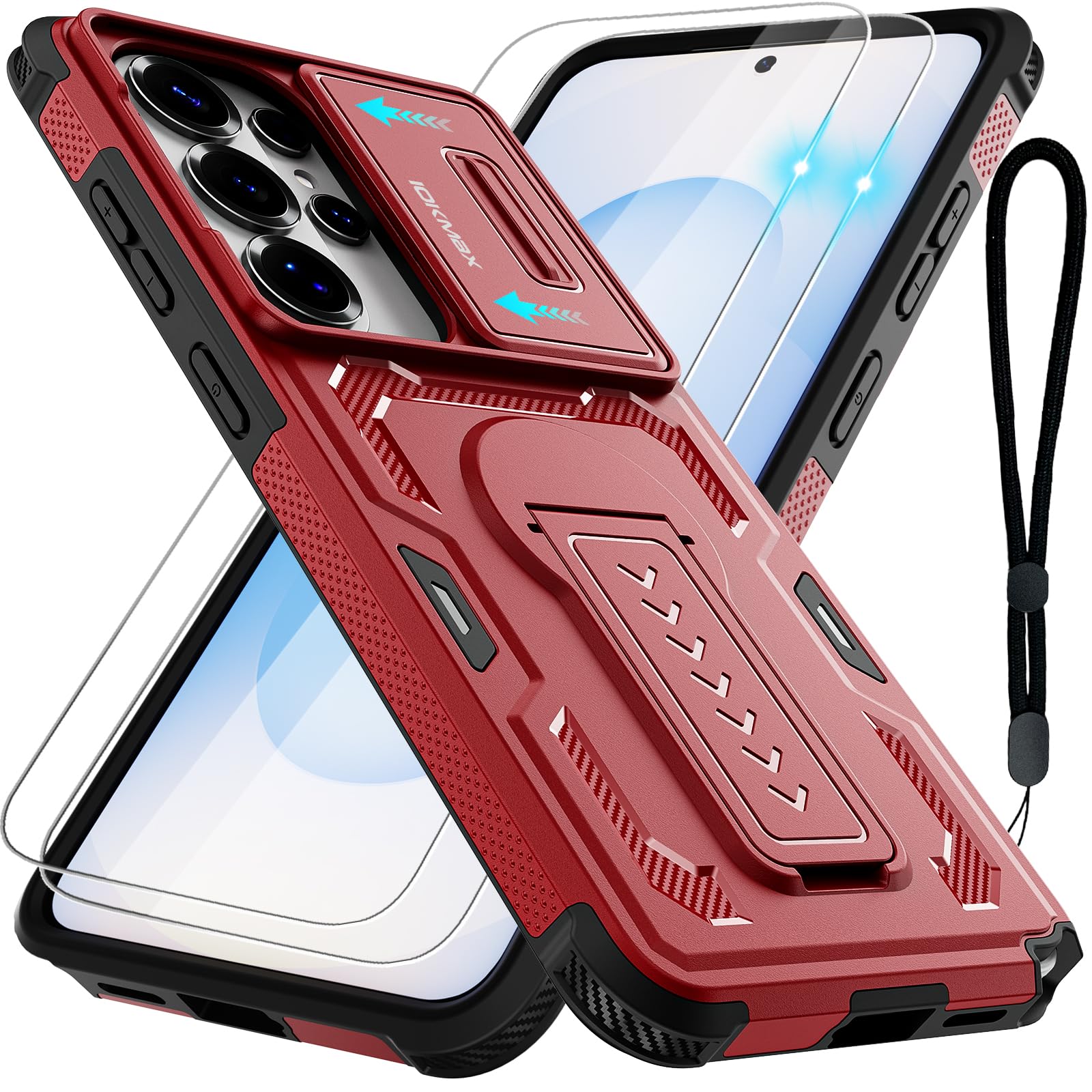 for Samsung Galaxy S26 Ultra Case with 2*Screen Protector, Red