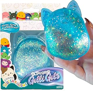 Horizon Group USA Slimygloop Gelli Gels, Blue Squishmallows | Slow-Flow Glitter Squishy Sensory Toys, Squeeze Stress Ball for Kids and Teens, Satisfying Sugar Squish Fidget