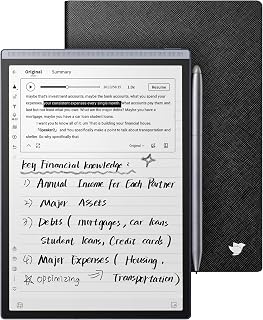 iFLYTEK AINOTE Air 2 Bundle with Black Folio Case, 8.2-inch Tablet | AI meeting summaries, 18-language transcription & translation, paper-like writing. Ultra-slim 230g. Blue Folio included.