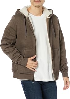 Amazon Essentials Men's Zip-Up Hoodie, Sherpa Lined, Fleece