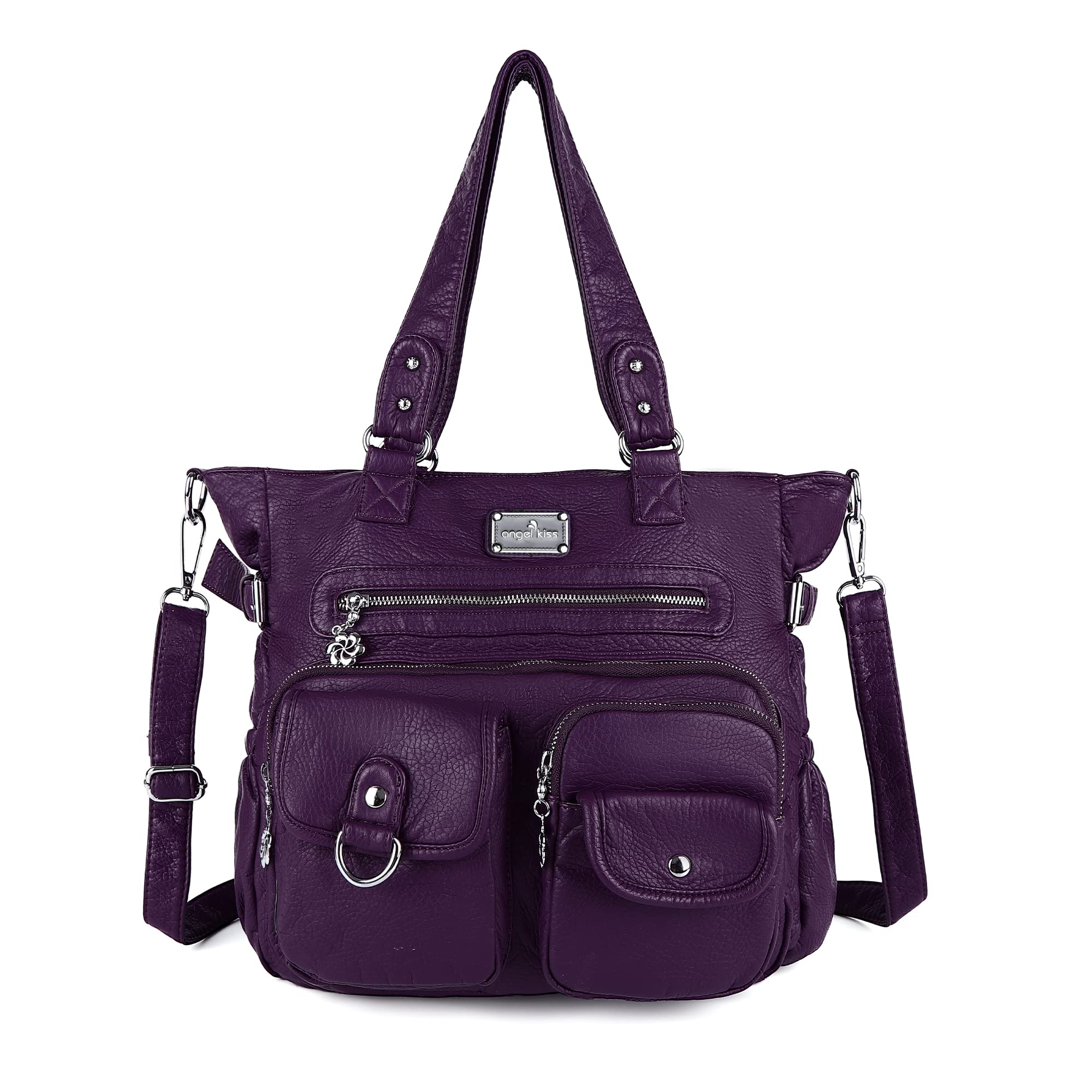 Angelkiss Women's PU Shoulder Bag with Pockets