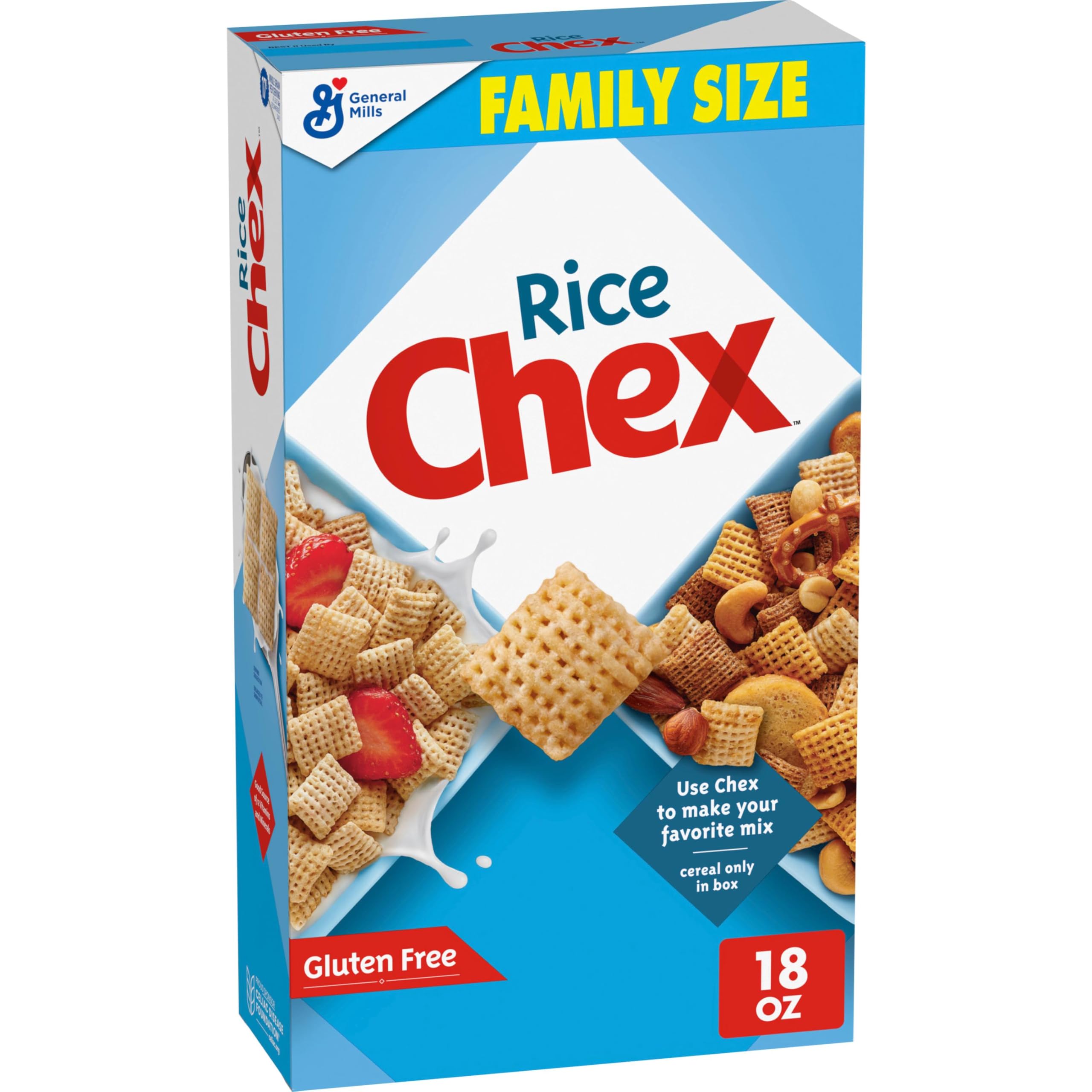 Rice Chex Cereal, Gluten Free,Family Size, 18 oz | 17g Whole Grain per Serving, 