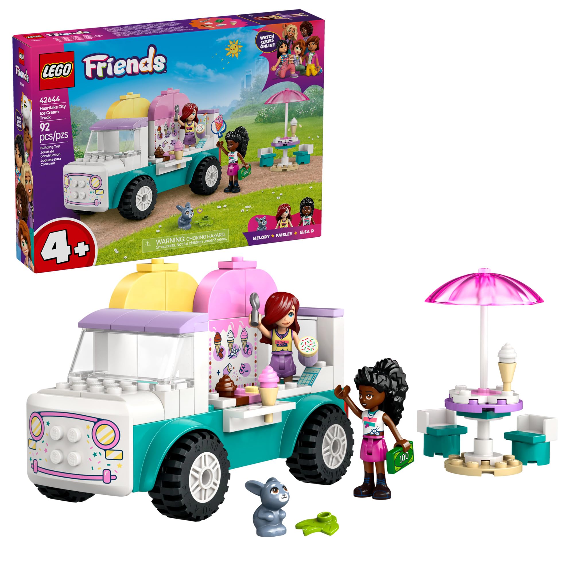 LEGO Friends Heartlake City Ice Cream Truck Toy - Building Toy Pretend Play Set 