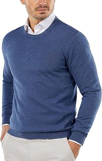 COOFANDY メンズ クルーネック セーター 長袖 ニット ドレス スリムフィット プルオーバー