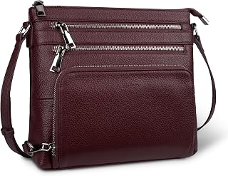 befen Genuine Leather Crossbody Bags for Women, Anti-Theft Shoulder Purse with Built in RFID Wallet for Travel