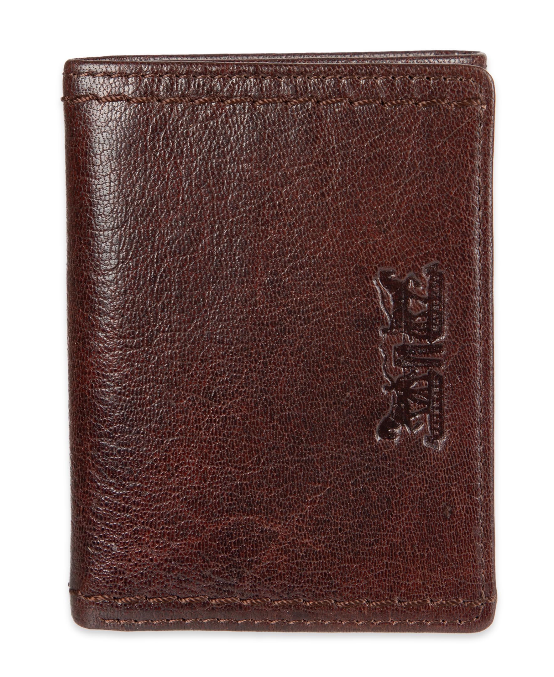 Levi's Men's Heavy Stitch Leather Trifold Wallet, Brown, One Size