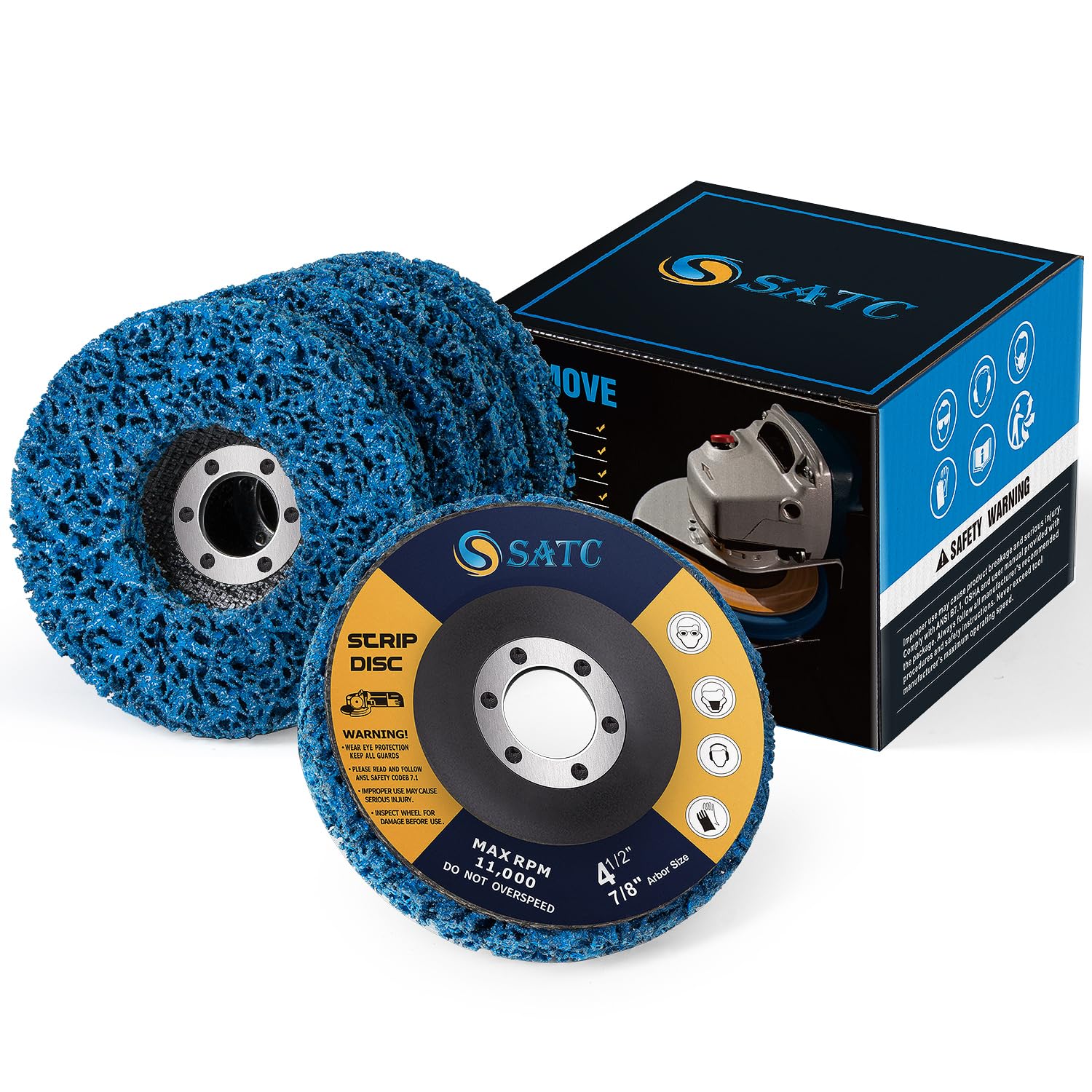 S SATC Stripping Discs 4-1/2" x 7/8" Rust Remover Wheel Remove Paint 5PCS Bule S