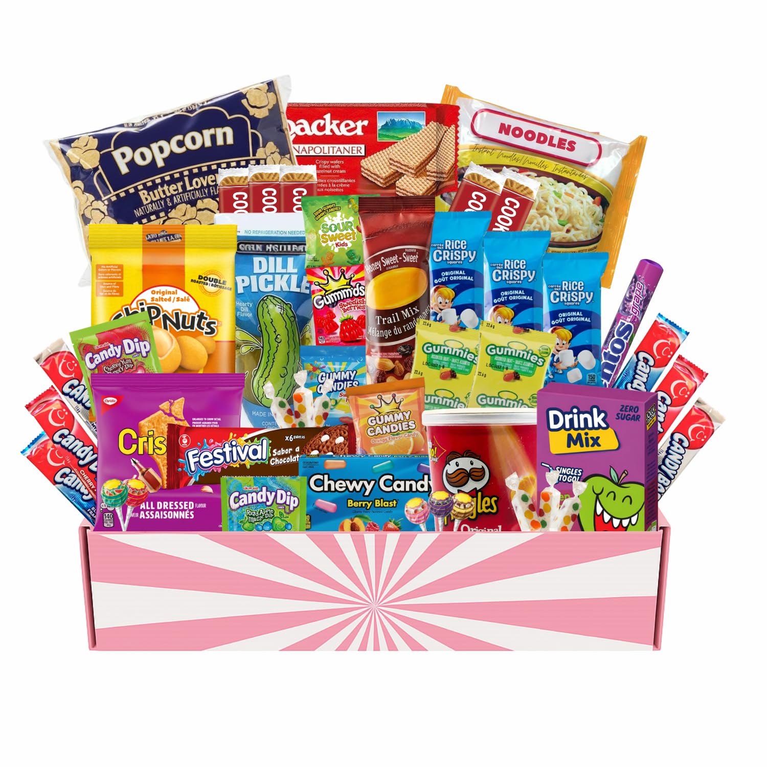 Snack Gift Basket, 45-Piece Variety Pack for Kids & Adults, Chips, Candy, Cookie