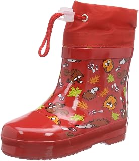Playshoes Short Rubber Boots Forest Animals Lined Natural Rubber Boots, Unisex – Children and Teenagers