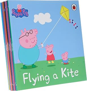 Peppa Pig 10 Books Children Collection Set(Peppa Goes Around the World, The Little Boat, The Castle, Peppa in Space, George's Tractor, Dressing Up, The Picnic, Dens, The Very Hot Day & Flying a Kite)