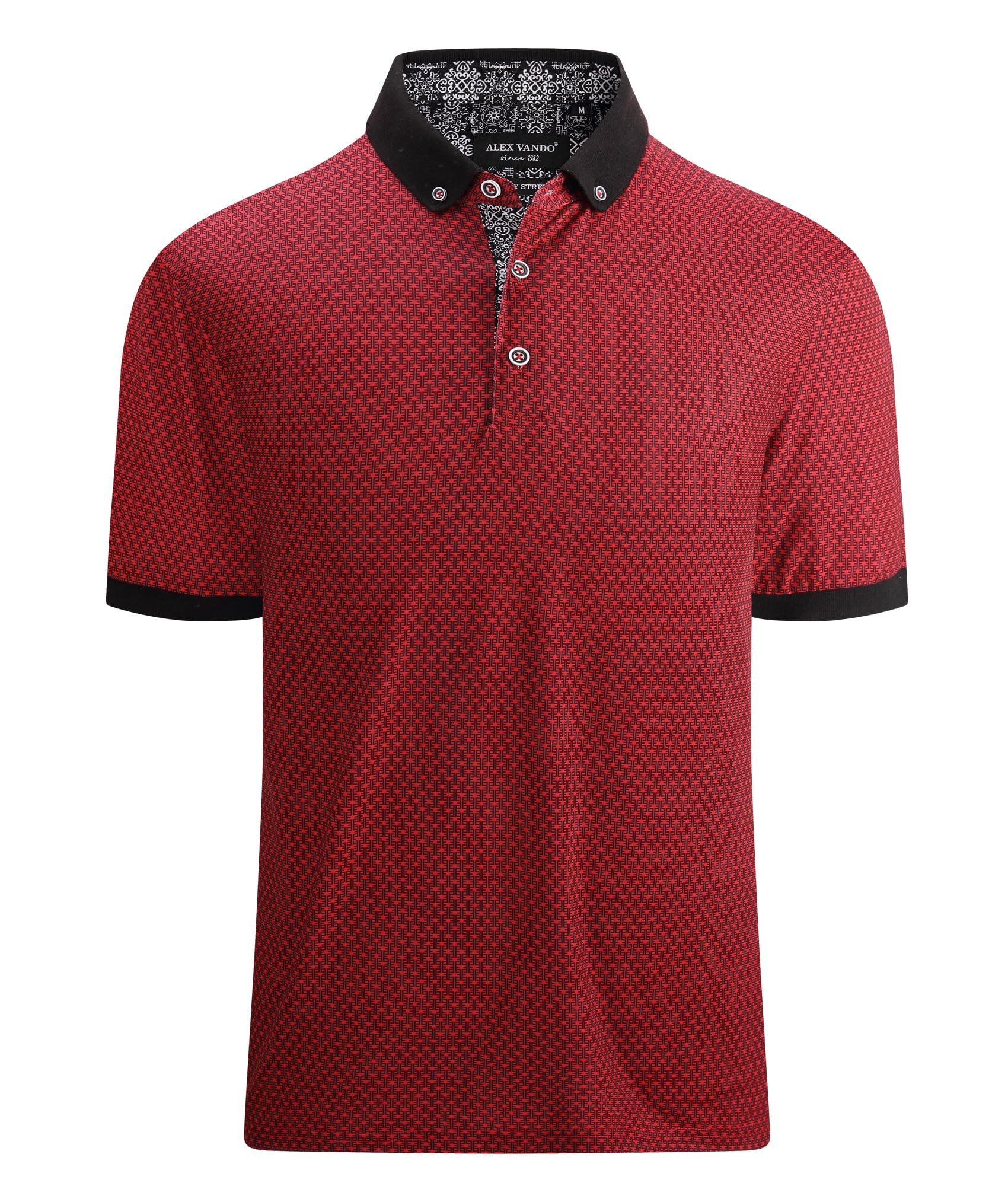 Alex Vando Polo à manches courtes pour homme Coupe droite - rouge - Taille L