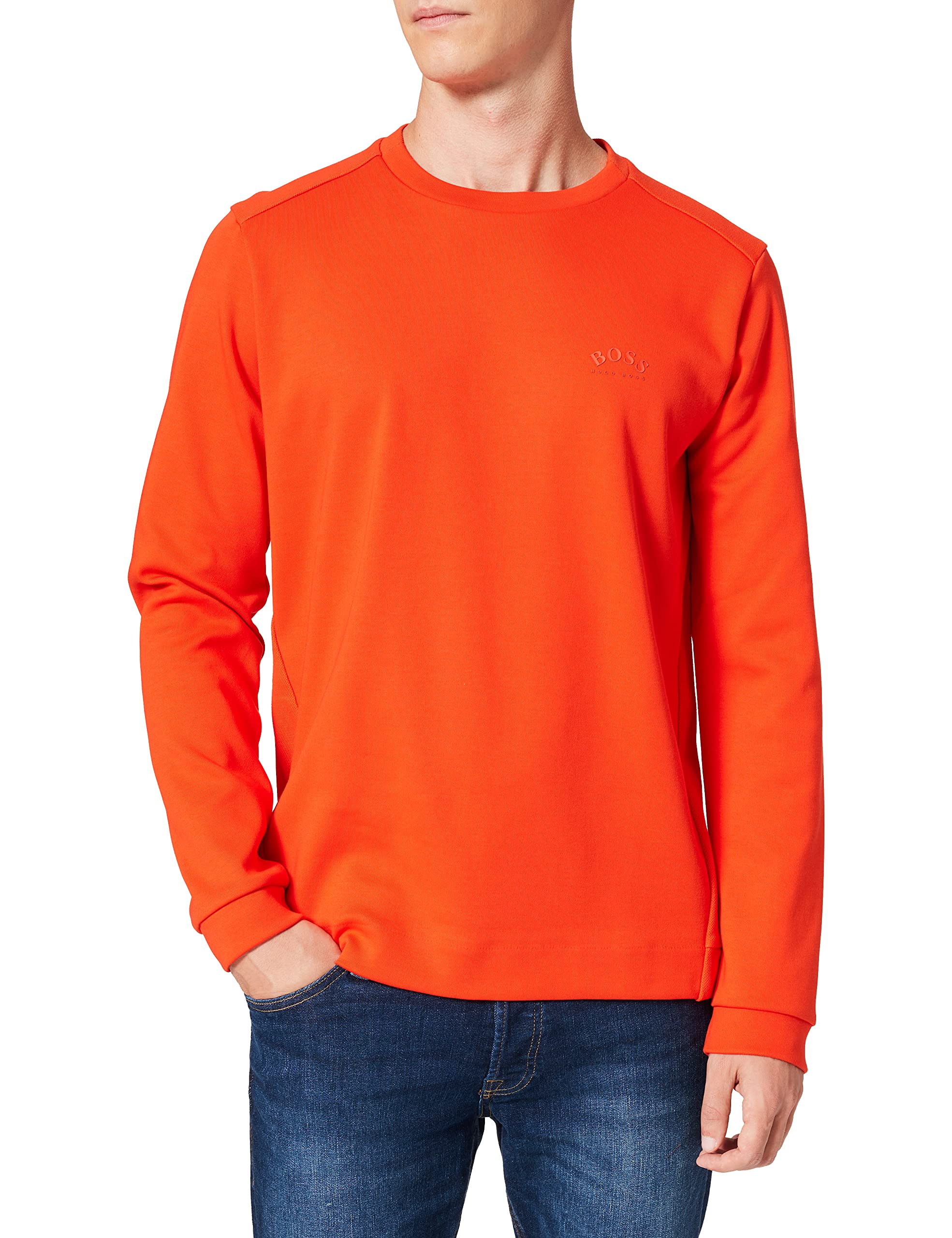 BOSS Men's Salbo Stretch Cotton Sandwich Logo Sweatshirt