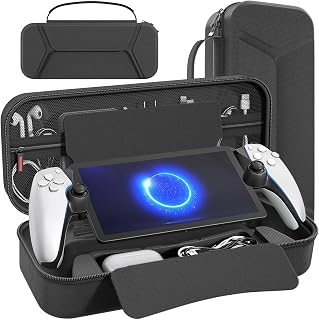 daydayup Carrying Case Compatible with PlayStation Portal Remote Player, PlayStation Portal Case with Zip Pocket, Storage Protection for Charger Adapter, Gaming Handheld Bag for PS Portal (Black)