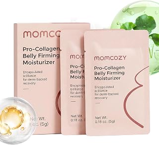 Momcozy Stretch Mark Cream Trial Pack - Belly Firming Moisturizer 0.36 oz | EWG Verified, Clinically Tested, Fast-absorbing, Non-Greasy Pregnancy Belly Care, Safe for Pregnancy & Sensitive Skin, 2x5g