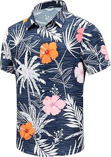 SheLucki Hawaiian Shirt Men Unisex Summer Beach Casual Short Sleeve Button Down Shirt Printed Palm Shadow Design
